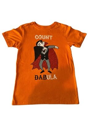 Kids Orange 'Count Dabula' Vampire Graphic Tee